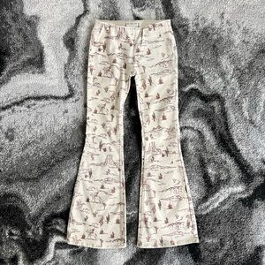 We The Free People Western Cowboy Printed Penny Pull On Flare Pants